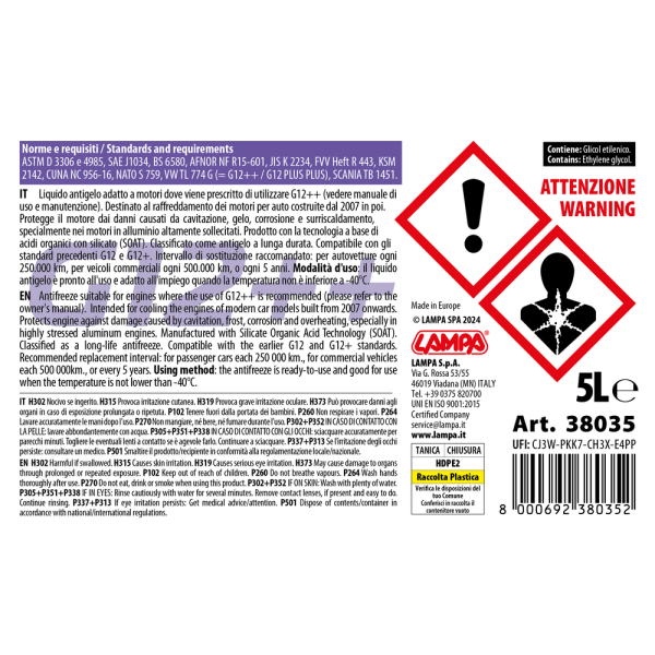 L3803.5_2 ΑΝΤΙΨΥΚΤΙΚΟ/ΠΑΡΑΦΛΟΥ PREMIUM SERIES G12++  -40°C>+110°C 5L - 1 ΤΕΜ. - Image 2
