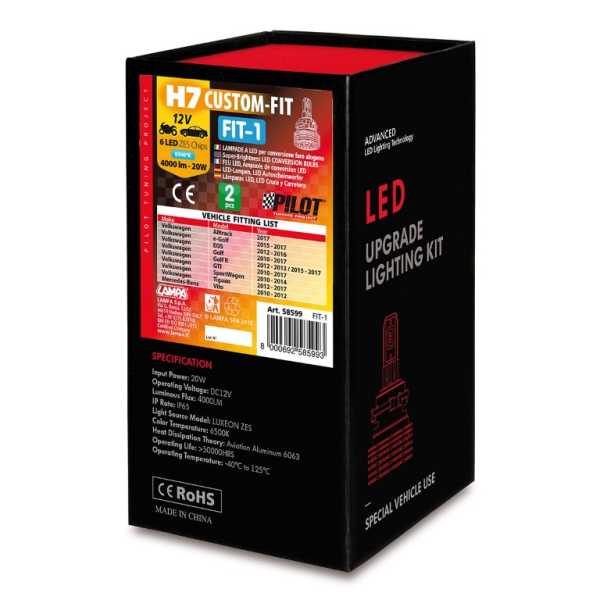 L58599-4 H7 12V – 20W - 6500K - 4000lm 6 LED CUSTOM FIT-1 VW/MERCEDES – 2 ΤΕΜ. - Image 4