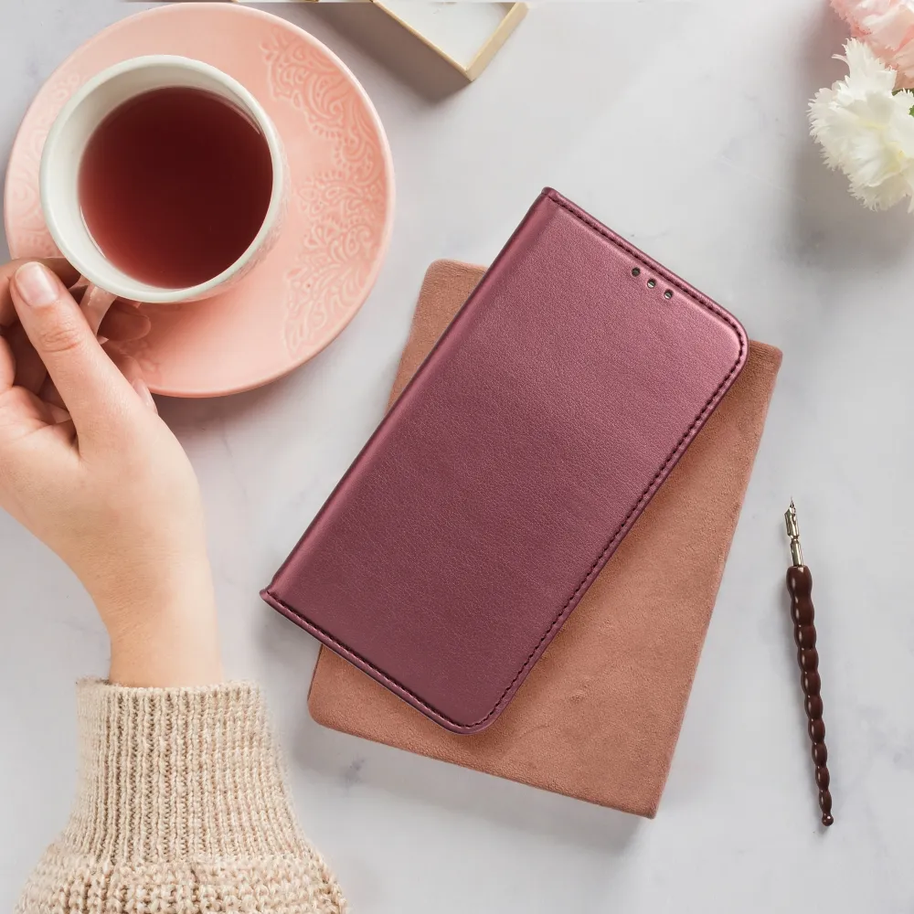 TechWave-Smart-Leather-case-for-Apple-iPhone-16e-burgundy-2 TechWave Smart Leather case for Apple iPhone 16e burgundy - Image 2