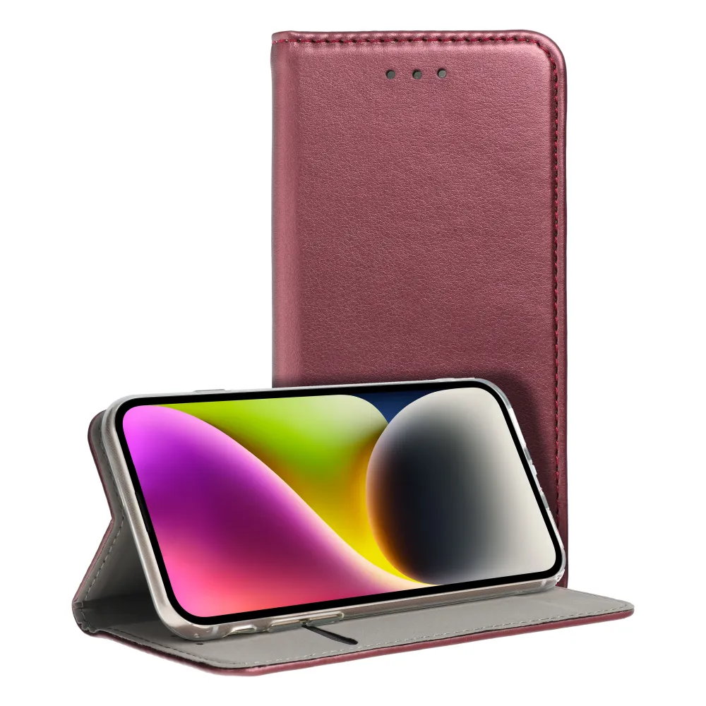 TechWave Smart Leather case for Xiaomi Redmi 15C burgundy