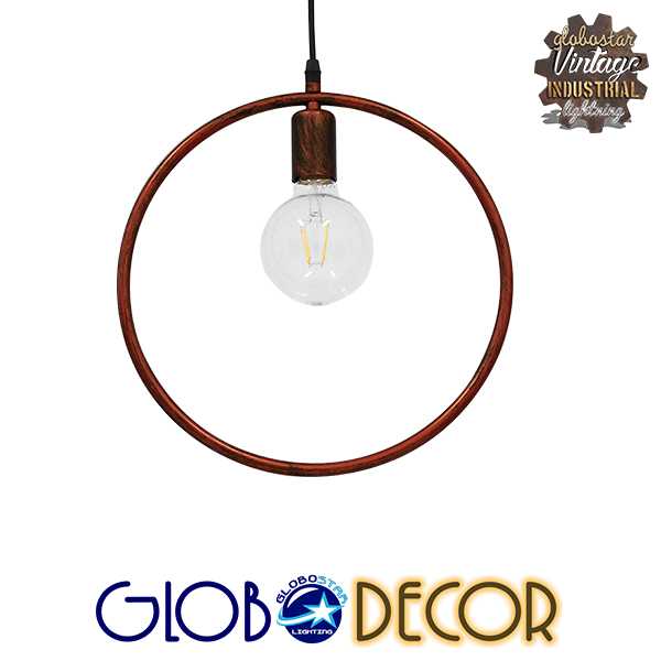 GLOBOSTAR® OMICRON 01579 Μοντέρνο Κρεμαστό Φωτιστικό Οροφής με Ντουί 1 x E27 AC 220-240V IP20 - Χάλκινο - Μ33 x Π4 x Υ33cm