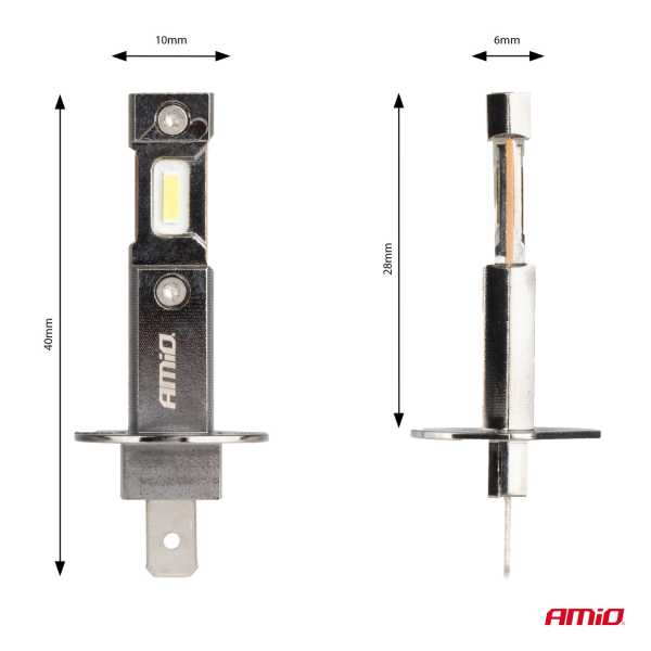 04112_AM_4 ΛΑΜΠΕΣ LED H1 12V 60W 6.000K 5.600lm +400% CAN-BUS HYBRID SERIES AMIO - 2 τεμ. - Image 4