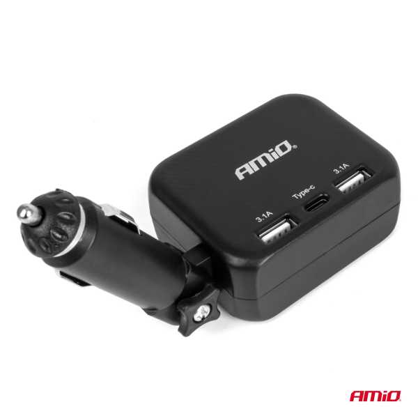 04357_AM_6 ΑΝΤΑΠΤΟΡΑΣ ΑΝΑΠΤΗΡΑ 12/24V 100W ΜΑΥΡΟΣ/2 ΘΕΣΕΙΣ/1xUSB-A+1xUSB-C/ΠΕΡΙΣΤΡΟΦΗ 180 ΜΟΙΡΩΝ ΑΜΙΟ - 1 ΤΕΜ. - Image 6