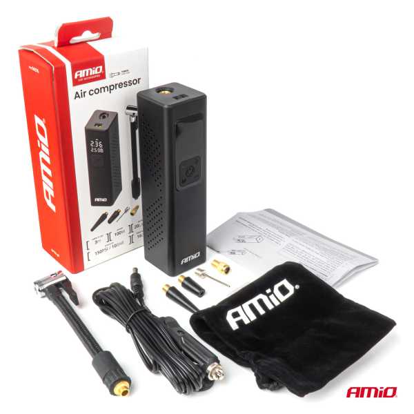 04376AM_13 ΚΟΜΠΡΕΣΕΡ ΑΕΡΑ 12V 10BAR 150PSI 20L/MIN 100W ΜΕ ΨΗΦΙΑΚΗ ΟΘΟΝΗ & ΦΑΚΟ LED AMIO 1ΤΕΜ. - Image 13