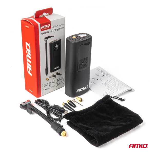04377AM_12 ΚΟΜΠΡΕΣΕΡ ΑΕΡΑ ΜΕ USB-C 10BAR 150PSI 20L/MIN 40W ΜΕ ΨΗΦΙΑΚΗ ΟΘΟΝΗ & ΦΑΚΟ LED AMIO 1ΤΕΜ. - Image 12