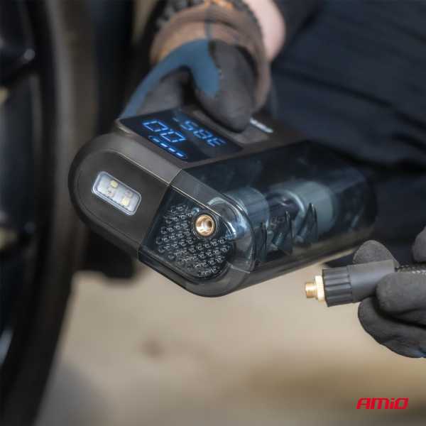 04378AM_5 ΚΟΜΠΡΕΣΕΡ ΑΕΡΑ ΕΠΑΝΑΦΟΡΤΙΖΟΜΕΝΟ 12V & USB-C 10BAR 150PSI 20L/MIN 40W AMIO 1ΤΕΜ. - Image 5