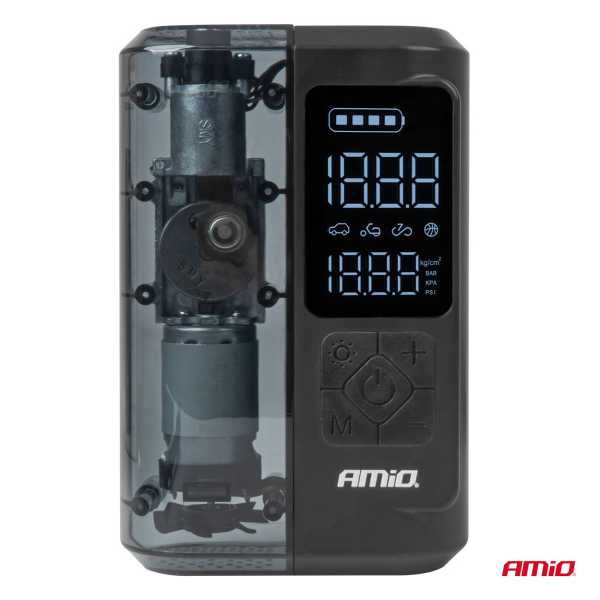 04378AM_9 ΚΟΜΠΡΕΣΕΡ ΑΕΡΑ ΕΠΑΝΑΦΟΡΤΙΖΟΜΕΝΟ 12V & USB-C 10BAR 150PSI 20L/MIN 40W AMIO 1ΤΕΜ. - Image 9