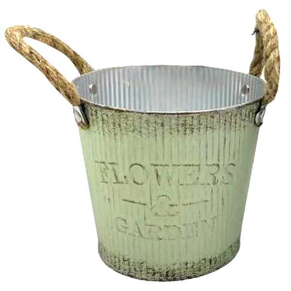 22-3064_1 Γλαστράκι-Κασπώ Μεταλλικό Flower & Garden ø18x17cm Homie 423084 - Image 2