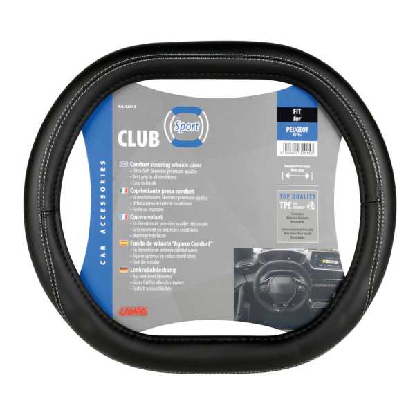 32915-C-01 PEUGEOT 2019+ ΚΑΛΥΜΜΑ ΤΙΜΟΝΙΟΥ CLUB SPORT ΜΑΥΡΟ (ΚΟΦΤΟ ΠΑΝΩ-ΚΑΤΩ) - Image 4