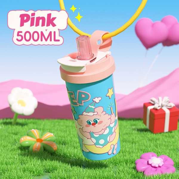 696222-4 Παιδικό παγούρι-θερμός - 500ml - 696222 - Pink/Blue - Image 2