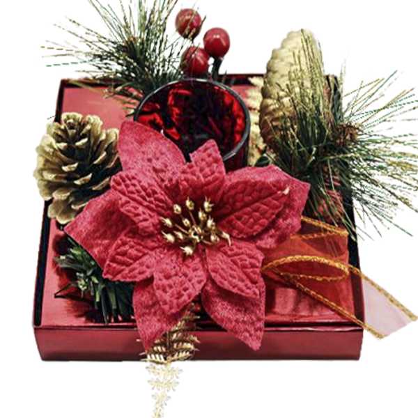 93-1247_1 Κηροπήγιο με Κλωνάρια 15x9cm Xmasfest 1131267 - Image 2
