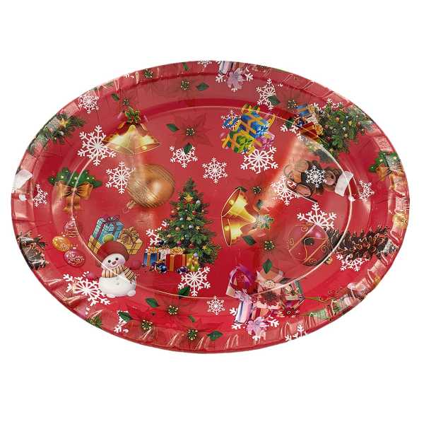 93-1266_1 Δίσκος Χριστουγέννων Οβάλ 40x31cm Xmasfest 1131286 - Image 2