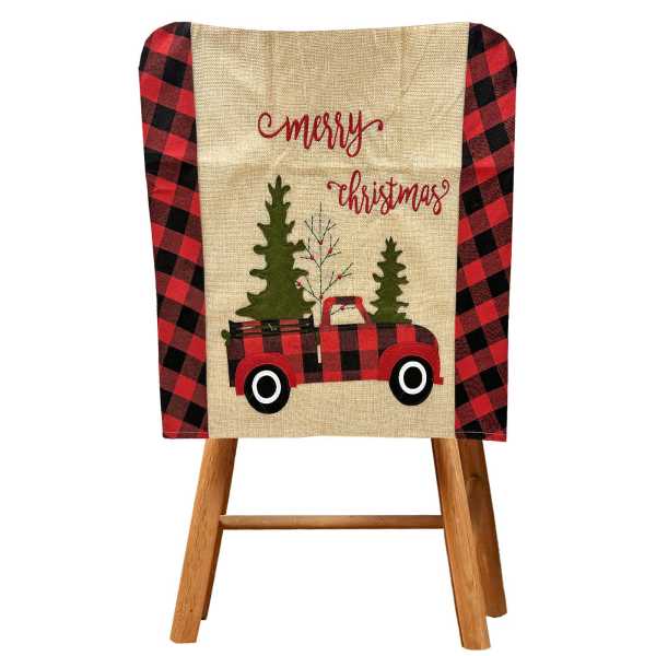 93-3604_1 Κάλυμμα Καρέκλας Xmas Καρώ 49x47cm Xmasfest 1133624 - Image 2