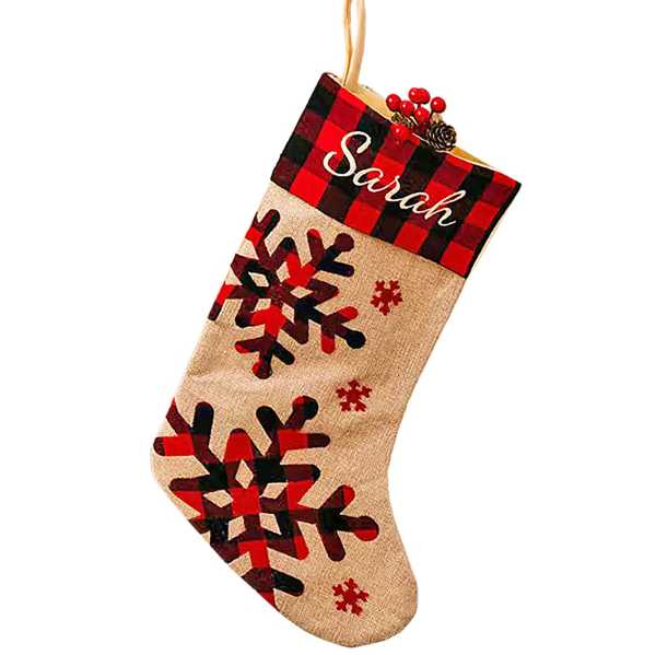 93-3620_1 Μπότα Χριστουγέννων Καρώ Κόκκινη 48x28cm Xmasfest 1133640 - Image 2