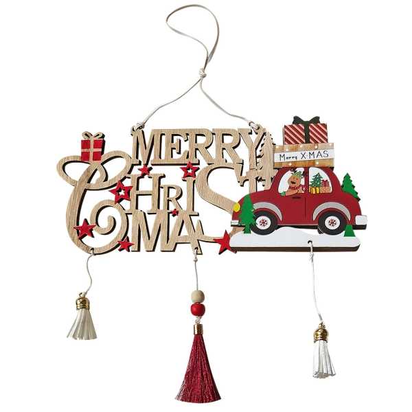 93-3638_1 Ξύλινο Κρεμαστό Merry Christmas 24x11cm Xmasfest 1133658 - Image 2