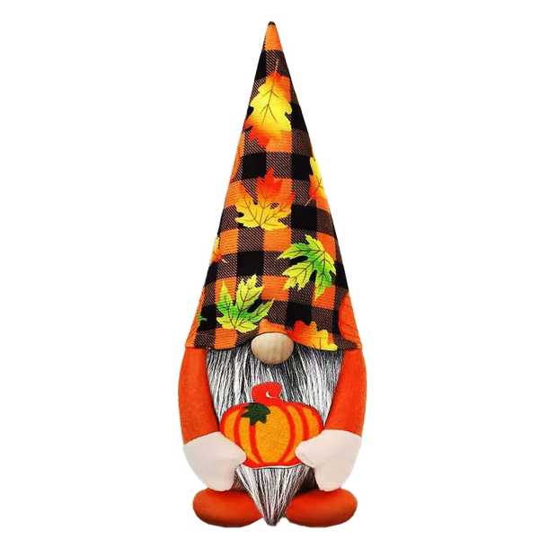 93-3930_1 Άγιος Gnome με Κολοκύθα 33cm Xmasfest 1133950 - Image 2