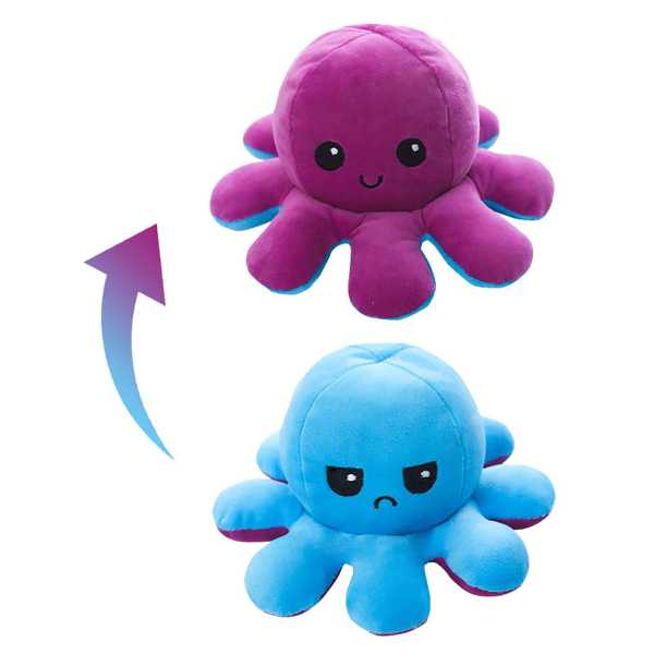 96-842_1 Χταπόδι Λούτρινο Αντιστρεπτό-Octopus Reversible 20cm Homie 116862 - Image 2