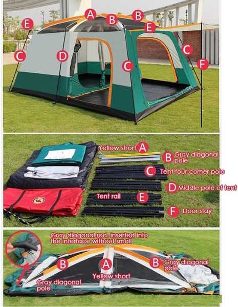960088-960071-1 Σκηνή Camping - Δίχωρη - YB3045 - 3.1x2.2x1.9m - 960071 - Image 3