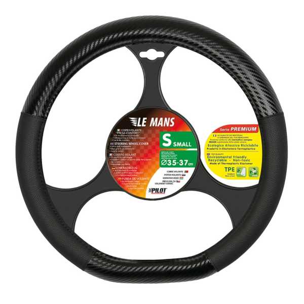 L32952-2 ΚΑΛΥΜΜΑ ΤΙΜΟΝΙΟΥ LE MANS (S) 35/37cm ΔΕΡΜΑΤΙΝΗ ΜΑΥΡΟ/CARBON ΑΟΣΜΟ ECO-FRIENDLY (ΚΟΦΤΟ ΤΙΜΟΝΙ) - Image 2