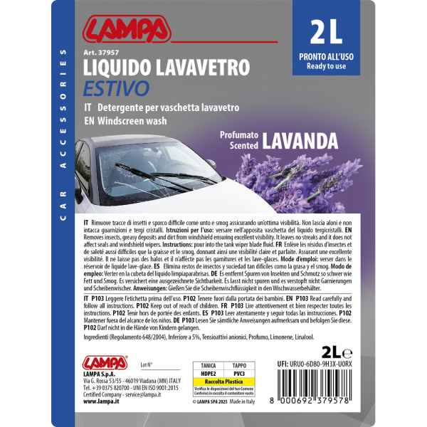 L3795.7_2 ΥΓΡΟ ΥΑΛΟΚΑΘΑΡΙΣΤΗΡΩΝ SUMMER SCREEN WASH ΜΕ ΑΡΩΜΑ ΛΕΒΑΝΤΑ (ΕΤΟΙΜΟ ΓΙΑ ΧΡΗΣΗ) 2000ml - Image 2