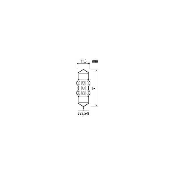 L5758.0_2 ΛΑΜΠΑΚΙΑ ΠΛΑΦΟΝΙΕΡΑΣ 12V 11x31mm 110/90lm 6.500K ΔΙΠΛΗΣ ΠΟΛΙΚΟΤΗΤΑΣ LED ULTRA-LUMEN SERIES 1ΤΕΜ. - Image 2