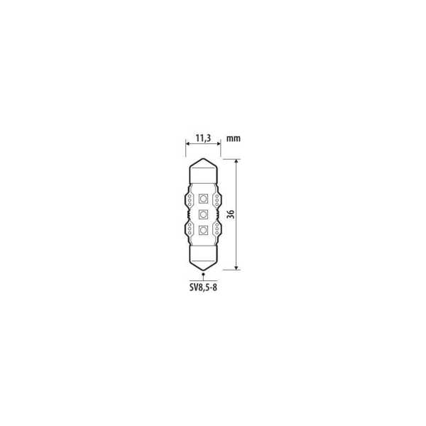 L5758.1_2 ΛΑΜΠΑΚΙΑ ΠΛΑΦΟΝΙΕΡΑΣ 12V 11x36mm 130/110lm 6.500K ΔΙΠΛΗΣ ΠΟΛΙΚΟΤΗΤΑΣ LED ULTRA-LUMEN SERIES 1ΤΕΜ. - Image 2