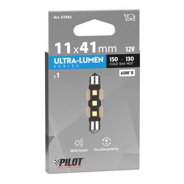 L5758.2_3 ΛΑΜΠΑΚΙΑ ΠΛΑΦΟΝΙΕΡΑΣ 12V 11x41mm 150/130lm 6.500K ΔΙΠΛΗΣ ΠΟΛΙΚΟΤΗΤΑΣ LED ULTRA-LUMEN SERIES 1ΤΕΜ. - Image 3
