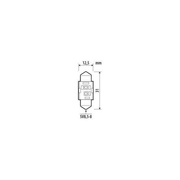 L5758.3_2 ΛΑΜΠΑΚΙΑ ΠΛΑΦΟΝΙΕΡΑΣ 12/24V 12x31mm 140/120lm 6.500K ΔΙΠΛΗΣ ΠΟΛ/ΤΑΣ LED CAN-BUS PRO-USER SERIES 1ΤΕΜ - Image 2