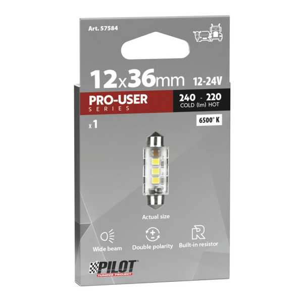 L5758.4_3 ΛΑΜΠΑΚΙΑ ΠΛΑΦΟΝΙΕΡΑΣ 12/24V 12x36mm 240/220lm 6.500K ΔΙΠΛΗΣ ΠΟΛ/ΤΑΣ LED CAN-BUS PRO-USER SERIES 1ΤΕΜ - Image 3