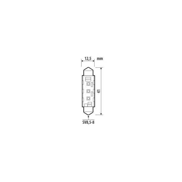 L5758.5_2 ΛΑΜΠΑΚΙΑ ΠΛΑΦΟΝΙΕΡΑΣ 12/24V 12x41mm 260/220lm 6.500K ΔΙΠΛΗΣ ΠΟΛ/ΤΑΣ LED CAN-BUS PRO-USER SERIES 1ΤΕΜ - Image 2