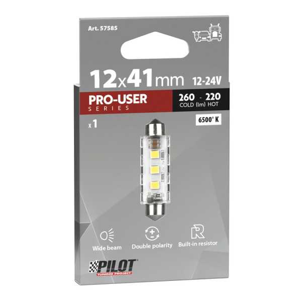 L5758.5_3 ΛΑΜΠΑΚΙΑ ΠΛΑΦΟΝΙΕΡΑΣ 12/24V 12x41mm 260/220lm 6.500K ΔΙΠΛΗΣ ΠΟΛ/ΤΑΣ LED CAN-BUS PRO-USER SERIES 1ΤΕΜ - Image 3