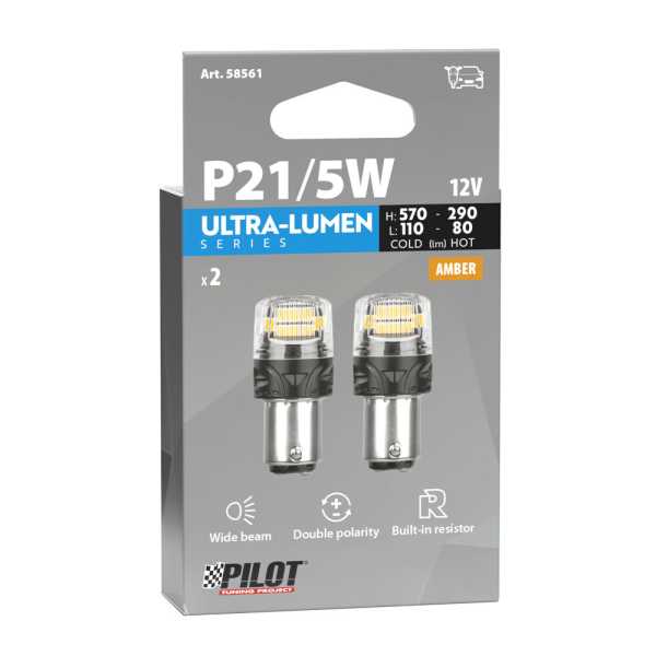 L5856.1_3 P21/5W 12V BAY15d 570/110lm+290/80lm ΠΟΡΤΟΚΑΛΙ ΦΩΣ LED CAN-BUS ULTRA-LUMEN SERIES 2ΤΕΜ. - Image 3