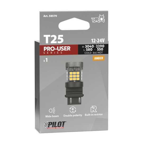 L5857.0_3 P27/7W 12/24V W2,5x16q 3040/580+2290/550lm ΜΕ ΠΟΡΤΟΚΑΛΙ ΦΩΣ LED CAN-BUS PRO-USER SERIES 1ΤΕΜ. - Image 3
