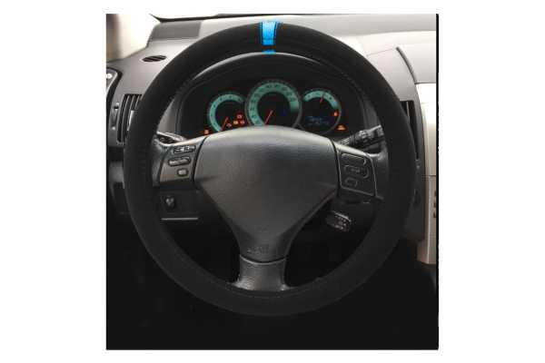 SRCVT27B_3 ΚΑΛΥΜΜΑ ΤΙΜΟΝΙΟΥ CARRERA LOOK BLUE ΜΑΥΡΟ ΜΕ ΜΠΛΕ ΡΙΓΑ ΜΙΚΡΟΦΙΜΠΡΑ 37-39cm SIMONI RACING  - 1 τεμ. - Image 3