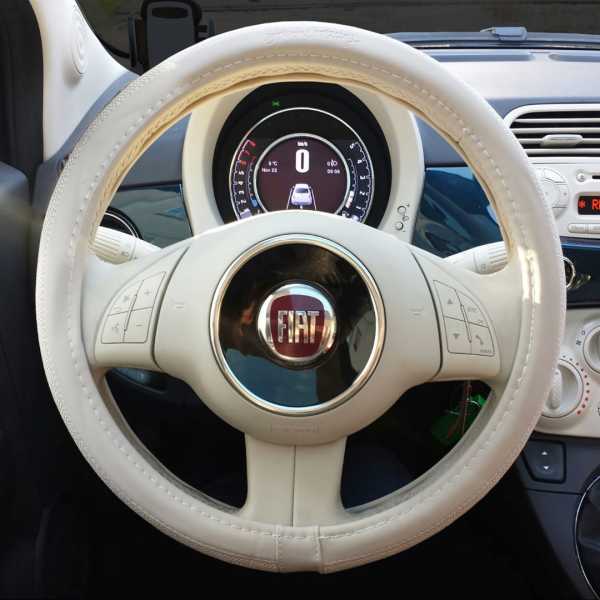 SRCVT500-2 FIAT 500 ΚΑΛΥΜΜΑ ΤΙΜΟΝΙΟΥ ΜΠΕΖ ΓΙΑ FIAT 500 37-39cm 50% ΔΕΡΜΑ+50% ΒΑΜΒΑΚΕΡΟ - Image 2