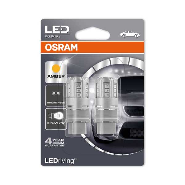 XEO3548YE02BOA-2 P27/7W 12V W2,5x16q 16/6lm ΠΟΡΤΟΚΑΛΙ LEDriving RETROFIT LED STANDARD 2ΤΕΜ. BLISTER - Image 2